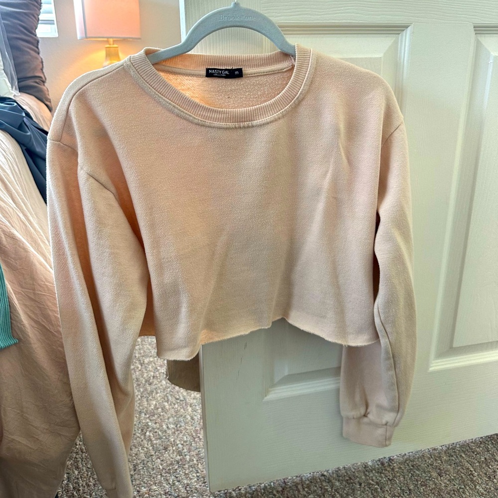 Cream cropped sweatshirt size S